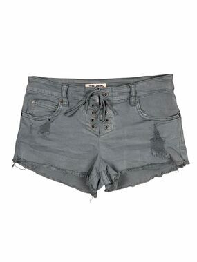 Billabong Lace-Up Distressed Denim Shorts Size 26